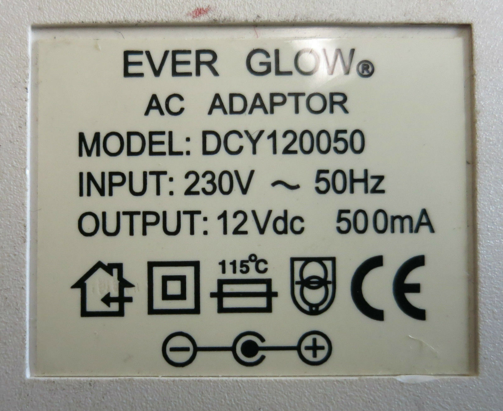 *Brand NEW*Ever Glow DCY120050 Class 2 Transformer 12V 500mA Ac Adapter